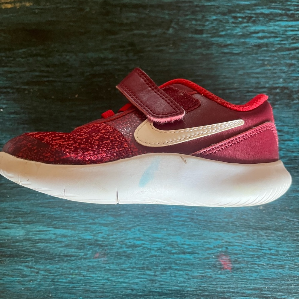 Nike Kids Burgundy and White Sneakers